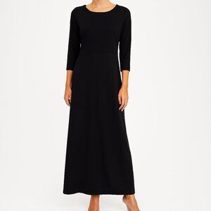 Talbots Black Stretch Knit Midi Dress | Size Medium | Classic Workwear